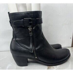 Kennel Schmerger Leather Black Ankle Boot Bootie Mid Heel Sz Uk 5.5 Eu 38.5 Us 8